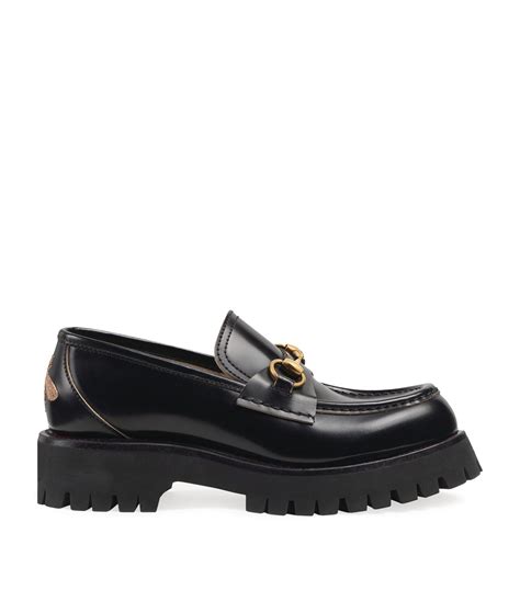 gucci women's leather lug sole loafer|gucci lug sole horsebit loafer.